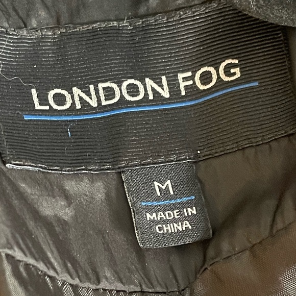 London Fog Black Puffer Coat Zip Front With Faux Fur Hood and Real Feather Down - Picture 6 of 12